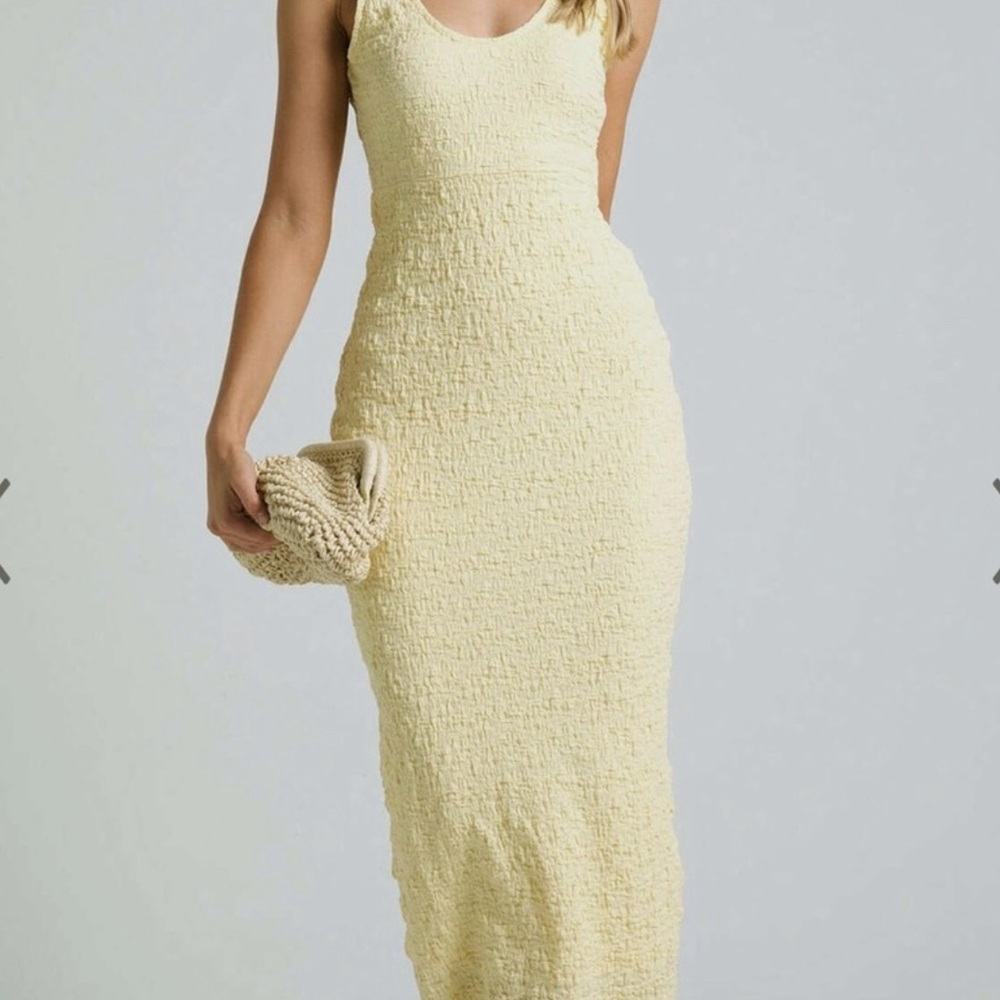 Elegant Yellow Textured Dress